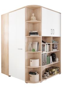 Begabino Eckkleiderschrank »Corner« begehbar in weiß