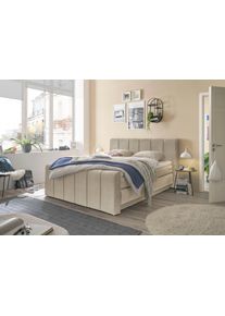 Set One By Musterring Boxspringbett »Fairfield« mit Bettkasten in beige, Größe Liegefläche B/L: 180 cm x 200 cm
