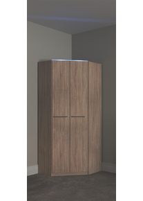 Priess Eckkleiderschrank »Barcelona Kleiderschrank Ecklösung Raumwunder« in 2 Tiefen Schrank Eckschrank Garderobe in braun, Größe B/H/T: 78 cm x...