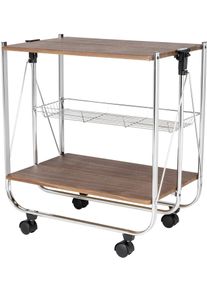 Wenko Servierwagen »Modell Dinett Deluxe« Küchenwagen mit 2 Ablagen und Korb in braun, Größe B/H/T: 68 cm x 70 cm x 41 cm