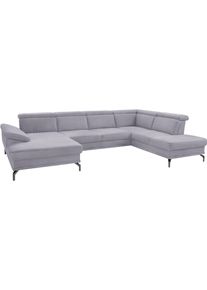 Sit & More Sit&More Wohnlandschaft »Scorpio U-Form« inklusive Sitztiefenverstellung in grau, Größe B/H/T: 353 cm x 85 cm x 236 cm