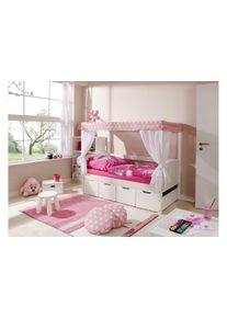 Ticaa Himmelbett »Lino« in rosa, Größe Liegefläche B/L: 80 cm x 160 cm