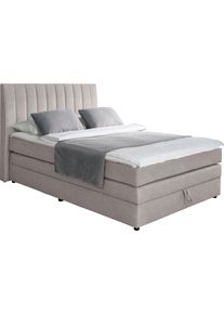 Alina Boxspringbett »Marvin« inklusive Bettkasten und Topper in grau, Größe Liegefläche B/L: 140 cm x 200 cm