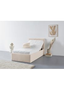 Westfalia Schlafkomfort Polsterbett »Vita« auch mit Stauraum erhältlich in beige, Größe Liegefläche B/L/H: 120 cm x 200 cm x 49