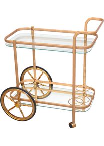 Home Affaire Servierwagen in goldfarben, Größe B/H/T: 69 cm x 75 cm x 43 cm
