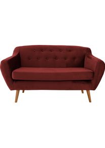 Andas 2-Sitzer »Renne« mit Heftung im Rücken im skandinavischem Stil in rot, Größe B/H/T: 128 cm x 78 cm x 73 cm