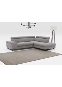 COTTA Ecksofa »Emma L-Form« mit Kopfteilverstellung in grau, Größe B/H/T: 262 cm x 97 cm x 215 cm