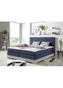 Inosign Boxspringbett inklusive Topper und Wendekissen in blau, Größe Liegefläche B/L: 180 cm x 200 cm