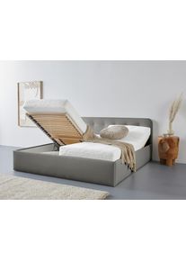 Westfalia Schlafkomfort Polsterbett »Rostock« auch mit Stauraum und Kopfteilverstellung erhältlich in grau, Größe Liegefläche B/L/H: 180 cm x 200...