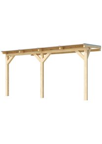 Weka Terrassendach »Terrassenüberdachung« aus verzugssteifem Leimholz in beige, Größe B/H/T: 348 cm x 260 cm x 242 cm