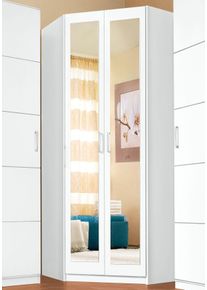 Priess Eckkleiderschrank »Bilbao« mit 3 verschiedenen Fronten in weiß, Größe B/H/T: 193 cm x 54 cm