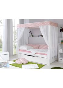 Ticaa Himmelbett »Lino« in weiß, Größe Liegefläche B/L: 90 cm x 200 cm