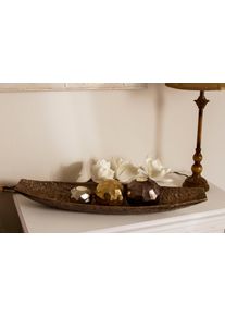 MyFlair Möbel & Accessoires Dekoschale dunkelbraun in braun, Größe B/H/T: 66 cm x 19 cm x 8 cm