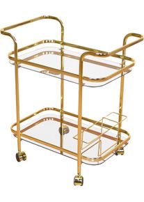 Home Affaire Servierwagen in goldfarben, Größe B/H/T: 69 cm x 75 cm x 44 cm