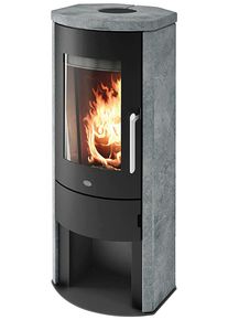 Blaze Kaminofen »Ginevra« Verkleidung aus Speckstein, Holzfach in grau