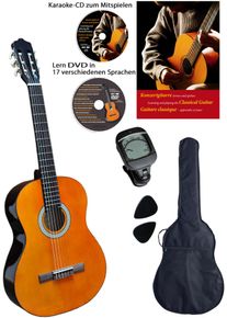 Clifton Konzertgitarre &raquo;- Konzertgitarre &Acirc;&frac12;&laquo; Komplettset in orange