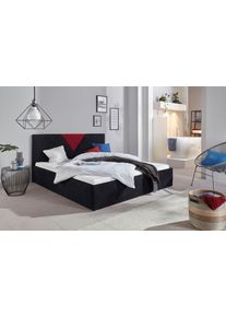 Westfalia Schlafkomfort Polsterbett »Malibu« inkl. Bettkasten bei Ausführung mit Matratze in schwarz, Größe B/L/H: 212 cm x 212 cm x 42 cm