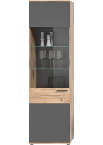 Inosign Vitrine »Riga« Höhe 200 cm in braun, Größe B/H/T: 57 cm x 200 cm x 37 cm