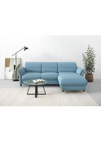 Sit & More Sit&More Ecksofa »Grenoble L-Form mit Federkern« wahlweise mit Bettfunktion in blau, Größe B/H/T: 251 cm x 85 cm x 161 cm