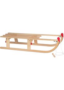 Nijdam Faltschlitten »Hörnerrodel Klappschlitten Davos Holz 110 cm« in braun, Größe 110