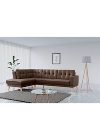 Sit & More Sit&More Ecksofa »Lavida L-Form« wahlweise mit Kippfunktion und Bettkasten in braun, Größe B/H/T: 298 cm x 90 cm x 198 cm