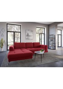 Sit & More Sit&More Ecksofa »Bendigo L-Form« inklusive Sitztiefenverstellung in rot, Größe B/H/T: 284 cm x 87 cm x 175 cm