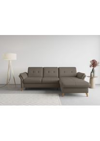 Sit & More Sit&More Ecksofa »Göteborg« Sitztiefenverstellung und Federkern in braun, Größe B/H/T: 268 cm x 90 cm x 176 cm