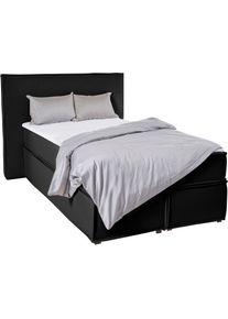 LeGer Home by Lena Gercke Boxspringbett »Yuma« incl. Topper in grau, Größe Liegefläche B/L: 100 cm x 200 cm