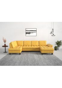 Sit & More Sit&More Wohnlandschaft »Westham U-Form« wahlweise mit Bettfunktion in gelb, Größe B/H/T: 338 cm x 88 cm x 172 cm