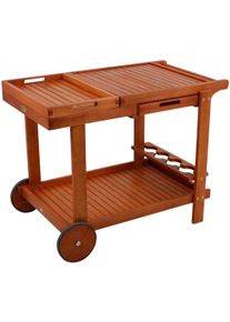 Garden Pleasure Servierwagen »HAYWARD« Eukalyptusholz in braun, Größe B/H/T: 100 cm x 76 cm x 60 cm