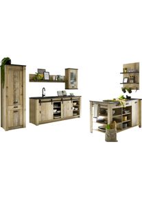 Home Affaire Küche »Sherwood« Breite 280 cm in braun, Größe B/H/T: 280 cm x 64 cm