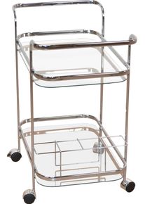 Home Affaire Servierwagen in silberfarben, Größe B/H/T: 69 cm x 75 cm x 44 cm