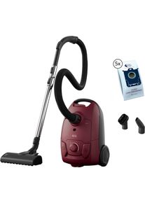 AEG Bodenstaubsauger »CLEAN 5000 (AB51C1DR5B)« 750 W mit Beutel AllFloor-Bodendüse, 5 Staubbeutel s-bag ClasssicLongPerformance extra in rot