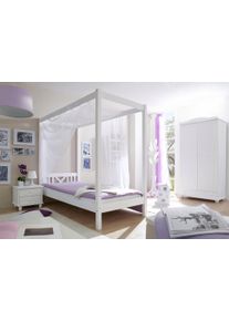 Ticaa Himmelbett »LaLuna« Himmelbett in weiß, Größe Liegefläche B/L: 90 cm x 200 cm