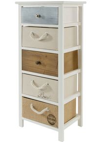 My Flair Hochkommode &raquo;Eliza&laquo; mit 5 Schubladen in blau, Gr&ouml;&szlig;e B/H/T: 38 cm x 91 cm x 28 cm