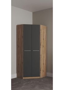 Priess Eckkleiderschrank »Barcelona Kleiderschrank Ecklösung Raumwunder« in 2 Tiefen Schrank Eckschrank Garderobe in schwarz, Größe B/H/T: 78 cm x...