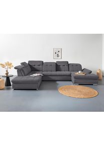 COTTA Wohnlandschaft »Holiday U-Form mit Sitztiefen- in grau, Größe B/H/T: 386 cm x 86 cm x 265 cm