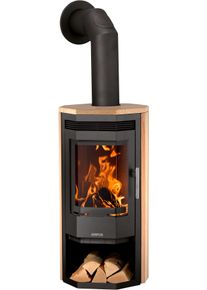 Justus Kaminofen »Usedom 5« Holzfach, Sandstein, mit massiver Gusstür in schwarz
