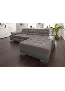 Sit & More Sit&More Ecksofa »Ontario L-Form« XXL in grau, Größe B/H/T: 280 cm x 75 cm x 183 cm