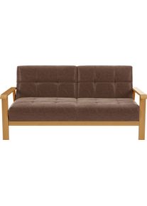 Sit & More Sit&More 2,5-Sitzer »Billund« Armlehnen aus eichefarbigem Buchenholz in braun, Größe B/H/T: 169 cm x 88 cm x 106 cm