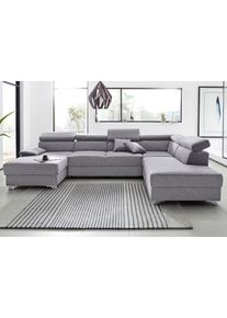 DOMO collection Wohnlandschaft »Mira in grau, Größe B/H/T: 337 cm x 78 cm x 230 cm