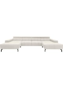 DOMO collection Wohnlandschaft »Cunelli tolle Sitznähte als Designelement in beige, Größe B/H/T: 376 cm x 79 cm x 175 cm