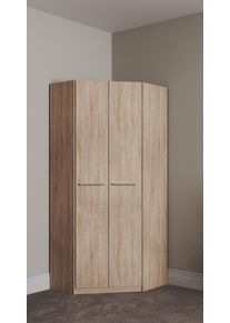 Priess Eckkleiderschrank »Barcelona Kleiderschrank Ecklösung Raumwunder« in 2 Tiefen Schrank Eckschrank Garderobe in braun, Größe B/H/T: 78 cm x...