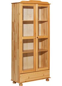 Home Affaire Vitrine mit gedrechselten Füßen in beige, Größe B/H/T: 85 cm x 189 cm x 35 cm