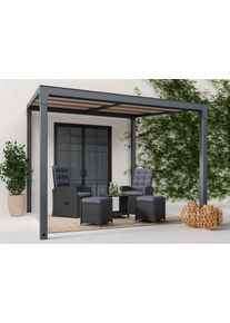 Konifera Anbaupavillon »Anguilla« Schiebedach in grau, Größe B/H/T: 292 cm x 308 cm