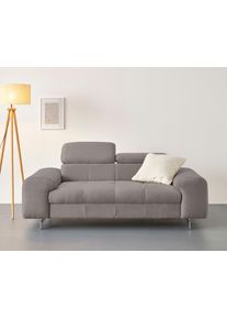 COTTA 2-Sitzer »Chef« Big-Sofa mit Kopfteilverstellung in grau, Größe B/H/T: 196 cm x 72 cm x 105 cm