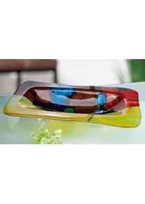 Casablanca By Gilde Dekoschale »Murano« durchgefärbt; handgefertigt in bunt, Größe B/H/T: 50 cm x 7 cm x 30 cm