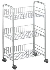 Metaltex Rollwagen »Lugano« in silberfarben, Größe B/H/T: 41 cm x 63 cm x 23 cm