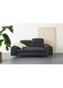 COTTA 2-Sitzer »Chef« Big-Sofa mit Kopfteilverstellung in schwarz, Größe B/H/T: 196 cm x 72 cm x 105 cm