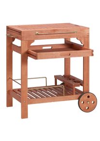Merxx Servierwagen »Multifunktion« Eukalyptusholz in braun, Größe B/H/T: 70,14 cm x 84 cm x 50 cm